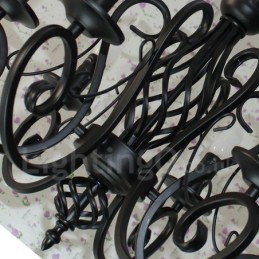 6 ライト 素朴なレトロ ヴィンテージ ブラック ホワイト ペンダント キャンドル シャンデリア