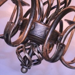 6 ライト 素朴なレトロ ヴィンテージ ブラック ホワイト ペンダント キャンドル シャンデリア