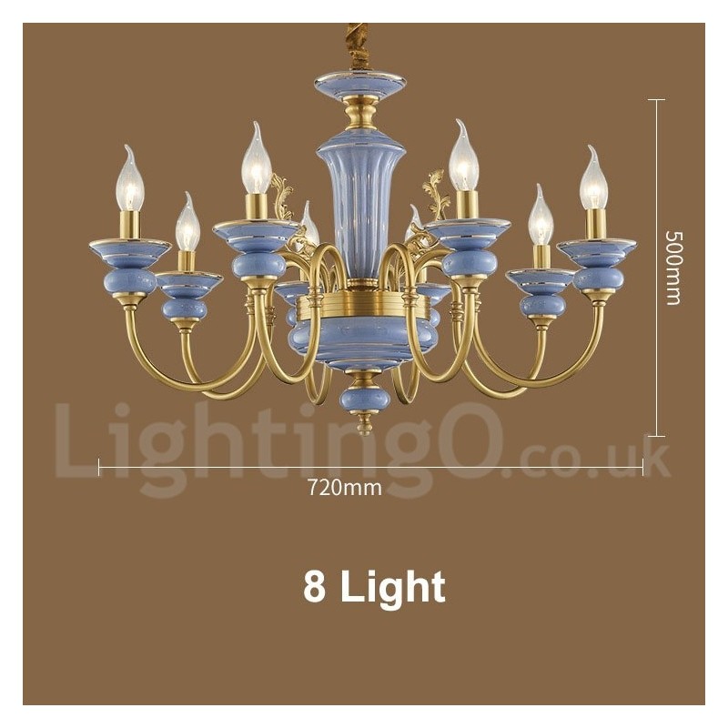 レトロヴィンテージ真鍮セラミックペンダントキャンドルシャンデリア