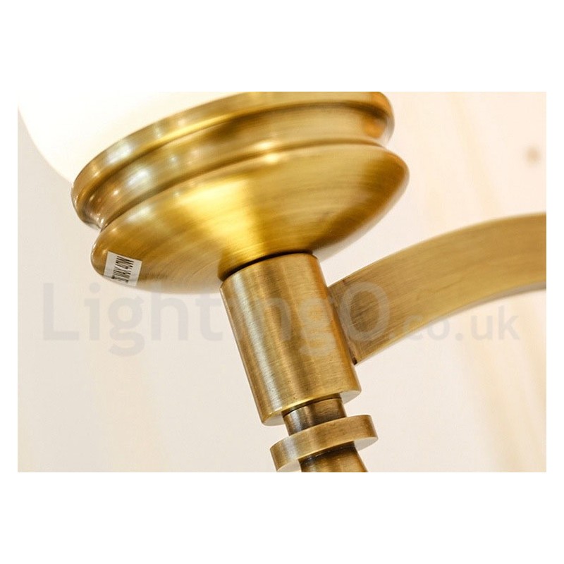 純真鍮の贅沢で素朴なレトロヴィンテージ真鍮ストーンペンダントキャンドルシャンデリア、ガラスシェード付き