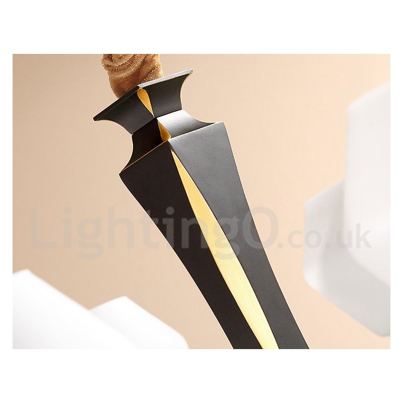 純真鍮製、豪華で素朴なレトロヴィンテージ真鍮ペンダントキャンドルシャンデリア、ガラスシェード付き