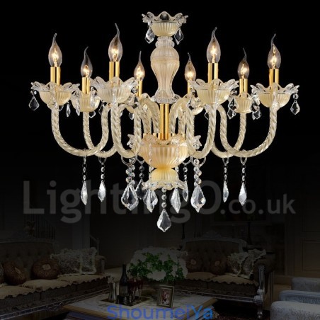 クリスタル 豪華 モダン コンテンポラリー ペンダント キャンドル シャンデリア