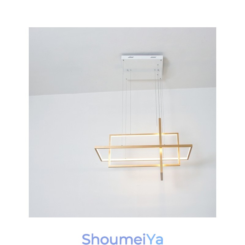 調光可能なリニアペンダントライト、リモコン付き、アンビエントライト、塗装仕上げ、アルミニウム、モダンデザイン