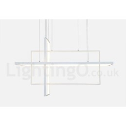 調光可能なリニアペンダントライト、リモコン付き、アンビエントライト、塗装仕上げ、アルミニウム、モダンデザイン