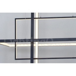 調光可能なリニアペンダントライト、リモコン付き、アンビエントライト、塗装仕上げ、アルミニウム、モダンデザイン