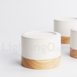 木製モダンデザインミニシーリングライト、アクリルシェード付き、壁掛けライトとしても使用可能