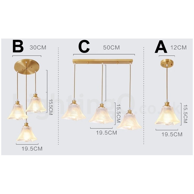 ガラスシェード付き純真鍮製素朴なロッジ北欧スタイルのペンダントライト