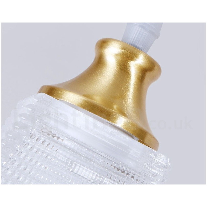 ガラスシェード付き純真鍮製素朴なロッジ北欧スタイルのペンダントライト