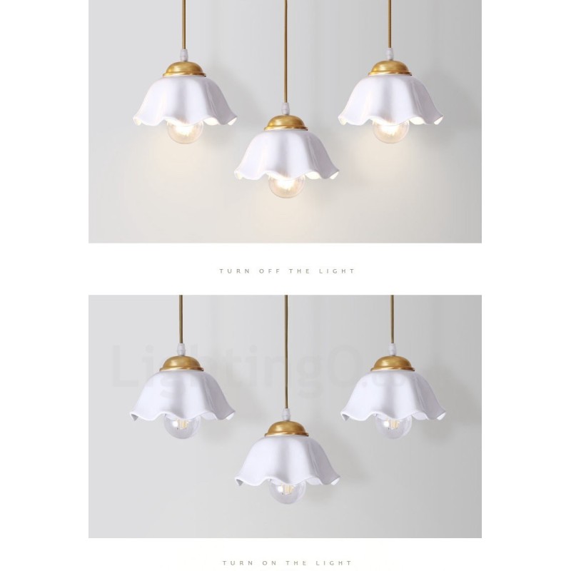 純真鍮製素朴なロッジ北欧スタイルのペンダントライト、セラミックシェード付き