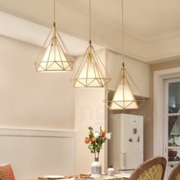 純真鍮の素朴なロッジ北欧スタイルのペンダントライト、ファブリックシェード付き