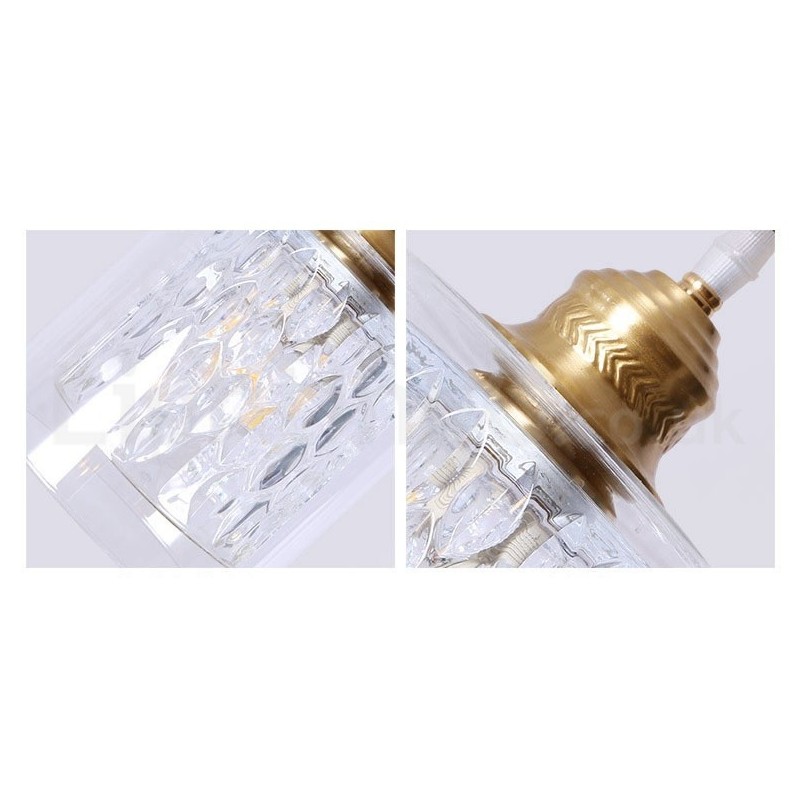 ガラスシェード付き純真鍮製素朴なロッジ北欧スタイルのペンダントライト