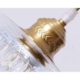 ガラスシェード付き純真鍮製素朴なロッジ北欧スタイルのペンダントライト