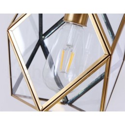 純真鍮の素朴なロッジ北欧スタイルのペンダントライト、ガラスシェード付き