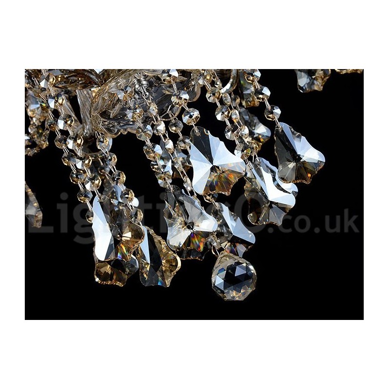 12 ライト レトロ コニャック カラー K9 クリスタル モダン シャンデリア