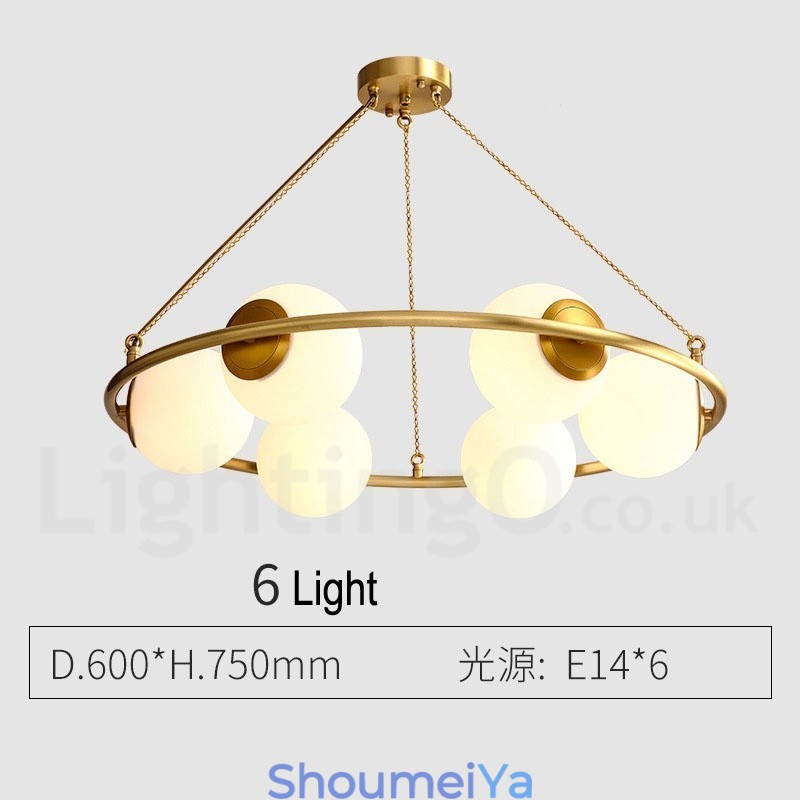 純真鍮製ビーンスタイル ラスティックロッジ ラウンドシャンデリア ホワイトシェード付き