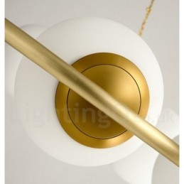 純真鍮製ビーンスタイル ラスティックロッジ ラウンドシャンデリア ホワイトシェード付き