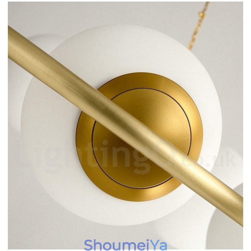 純真鍮製ビーンスタイル ラスティックロッジ ラウンドシャンデリア ホワイトシェード付き