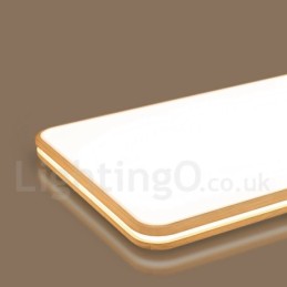 調光可能な長方形の木製レンズ付きモダンコンテンポラリー北欧スタイルのフラッシュマウント木製天井ライト、アクリルシェードとリモコン付き、壁ライトとしても使用可能