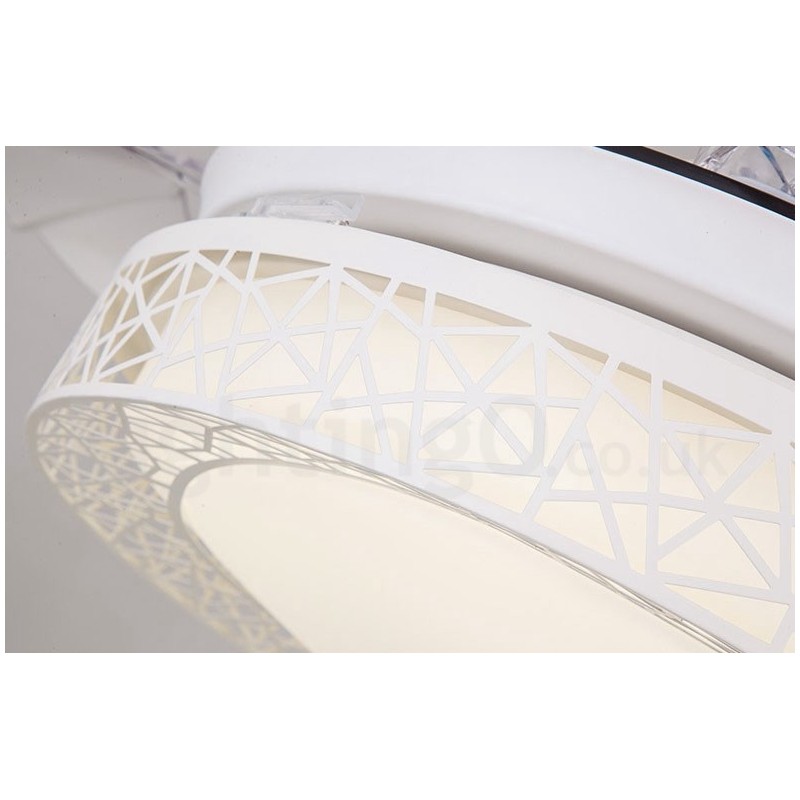 108CM (42") 91CM(36") モダンコンテンポラリーリモコン中空天井ファンライト アクリルシェード ミュート 純銅モーター付き