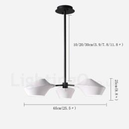 リニアレトロシャンデリア 3 ライト アクリルシェード付き 屋外ガレージ