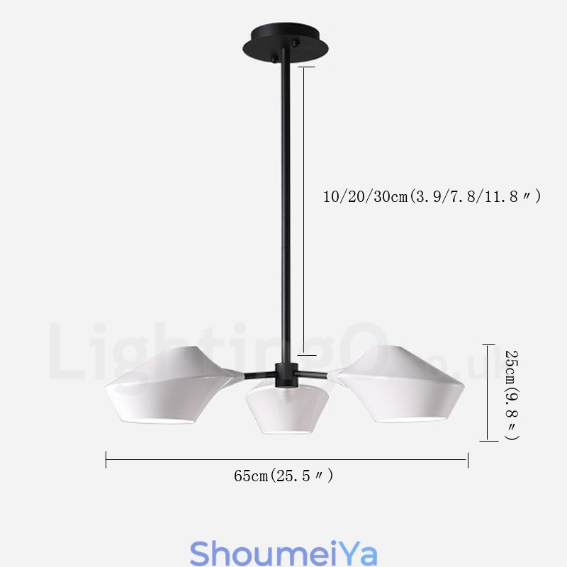 リニアレトロシャンデリア 3 ライト アクリルシェード付き 屋外ガレージ