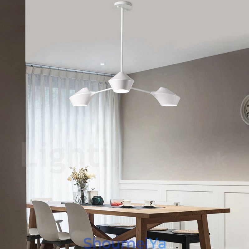 リニアレトロシャンデリア 3 ライト アクリルシェード付き 屋外ガレージ