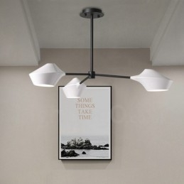 リニアレトロシャンデリア 3 ライト アクリルシェード付き 屋外ガレージ