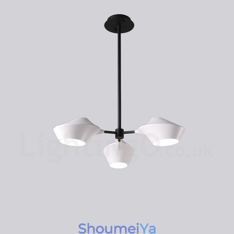 リニアレトロシャンデリア 3 ライト アクリルシェード付き 屋外ガレージ