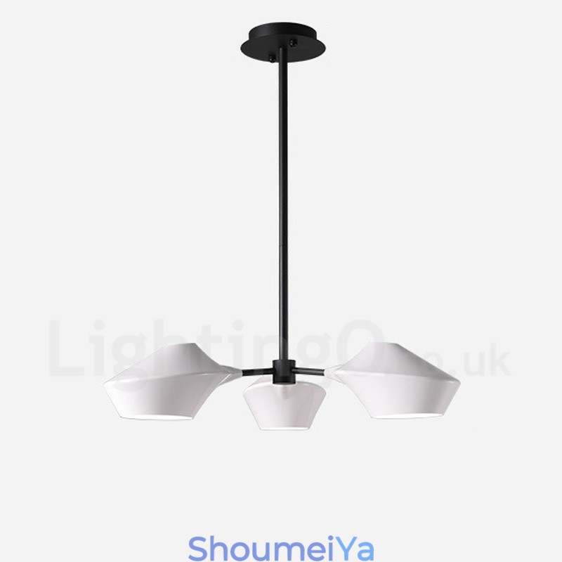 リニアレトロシャンデリア 3 ライト アクリルシェード付き 屋外ガレージ