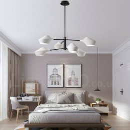 2段マルチカラー リニア レトロ シャンデリア 6ライト アクリルシェード付き 屋外 ガレージ