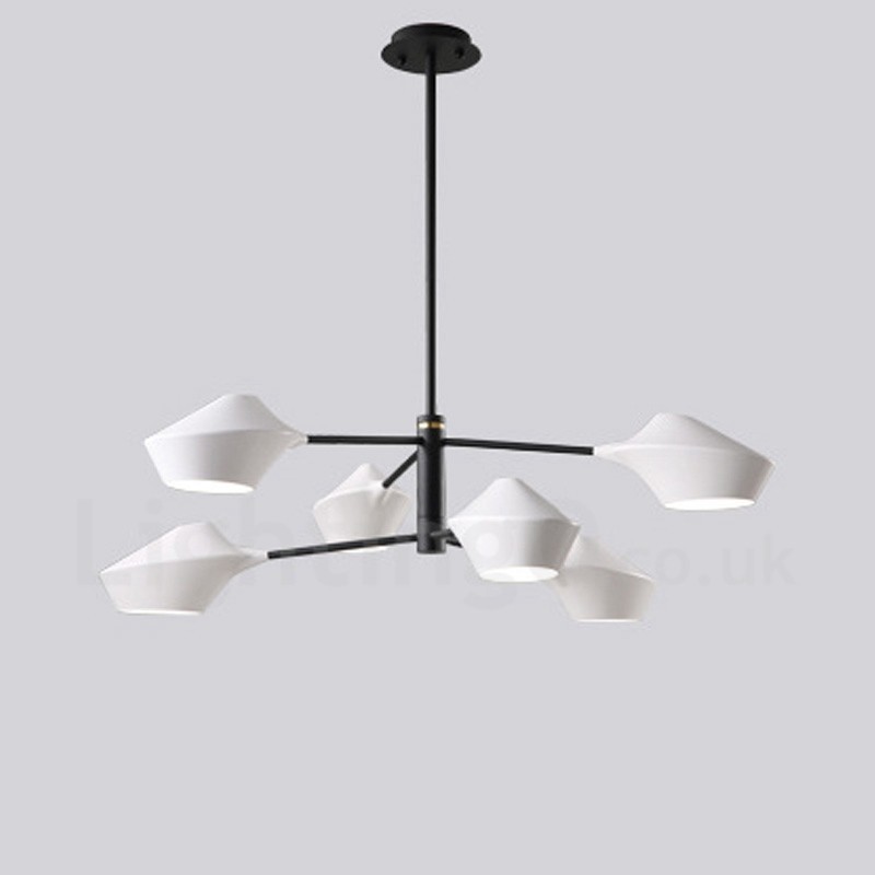 2段マルチカラー リニア レトロ シャンデリア 6ライト アクリルシェード付き 屋外 ガレージ