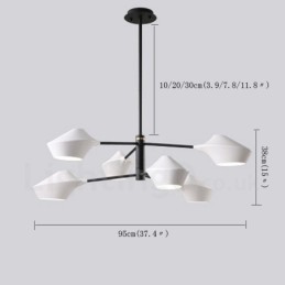 2段マルチカラー リニア レトロ シャンデリア 6ライト アクリルシェード付き 屋外 ガレージ