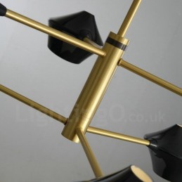 2段マルチカラー リニア レトロ シャンデリア 6ライト アクリルシェード付き 屋外 ガレージ