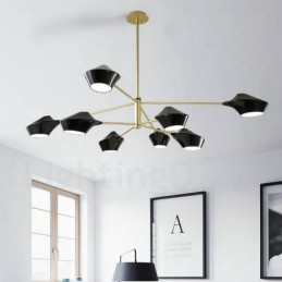 2段マルチカラー リニア レトロ シャンデリア 8ライト アクリルシェード付き 屋外 ガレージ