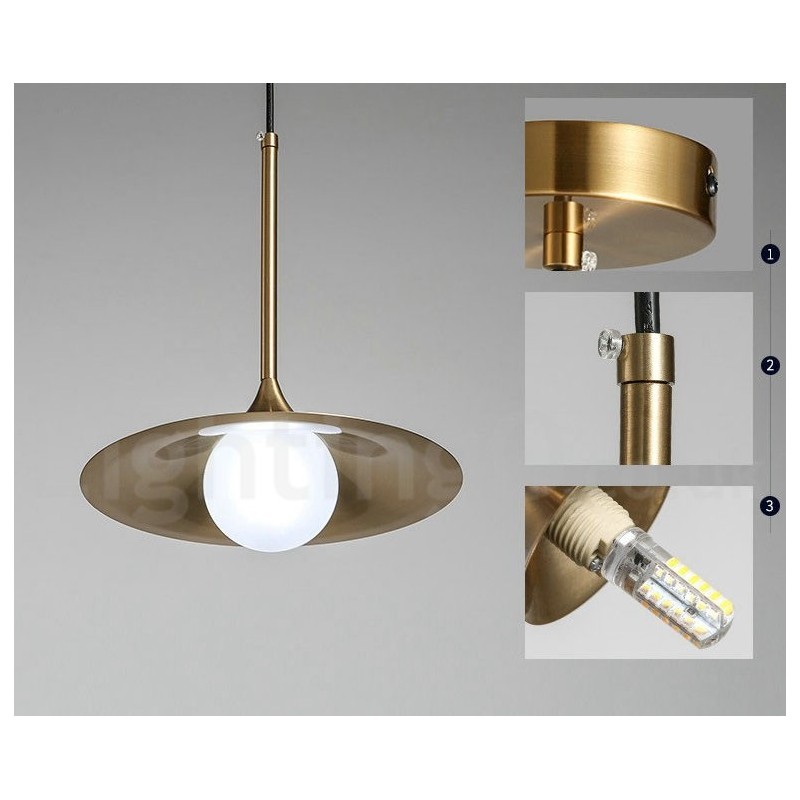 1 ライト インダストリアル スタイル ゴールド ミニ スタイル 電気メッキ 塗装仕上げ ペンダント ライト ガラス シェード付き
