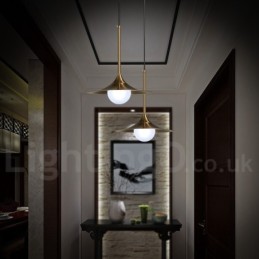 1 ライト インダストリアル スタイル ゴールド ミニ スタイル 電気メッキ 塗装仕上げ ペンダント ライト ガラス シェード付き