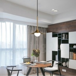 1 ライト インダストリアル スタイル ゴールド ミニ スタイル 電気メッキ 塗装仕上げ ペンダント ライト ガラス シェード付き