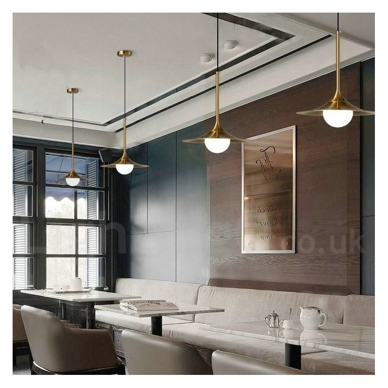 1 ライト インダストリアル スタイル ゴールド ミニ スタイル 電気メッキ 塗装仕上げ ペンダント ライト ガラス シェード付き