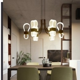 6 ライト ノルディック ポストモダン デザイン シャンデリア アクリル シェード付き