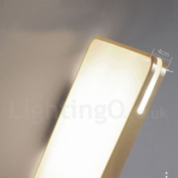 超薄型長方形モダンコンテンポラリー北欧スタイルフラッシュマウント真鍮天井ライト、アクリルシェード付き、壁ライトとしても使用可能