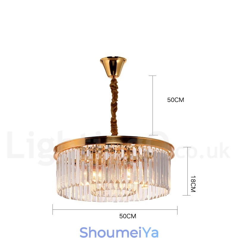 ポストモダンラグジュアリーラウンドK9クリスタルペンダントシャンデリアライト展示ホール