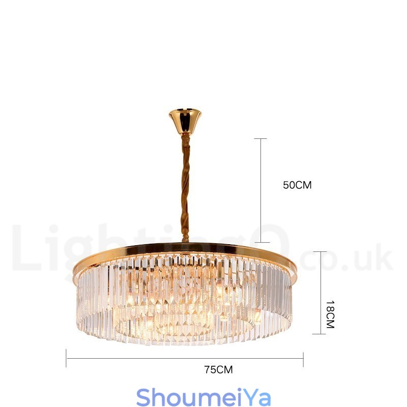 ポストモダンラグジュアリーラウンドK9クリスタルペンダントシャンデリアライト展示ホール