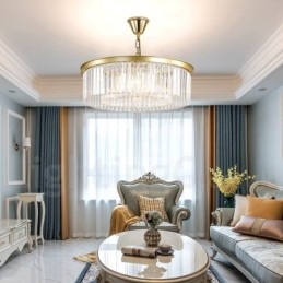 ポストモダンラグジュアリーラウンドK9クリスタルペンダントシャンデリアライト展示ホール