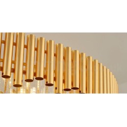 ポストモダンゴールドラグジュアリーラウンドK9クリスタルペンダントシャンデリアライト展示ホール