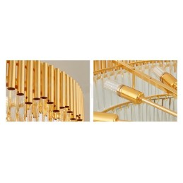 ポストモダンゴールドラグジュアリーラウンドK9クリスタルペンダントシャンデリアライト展示ホール