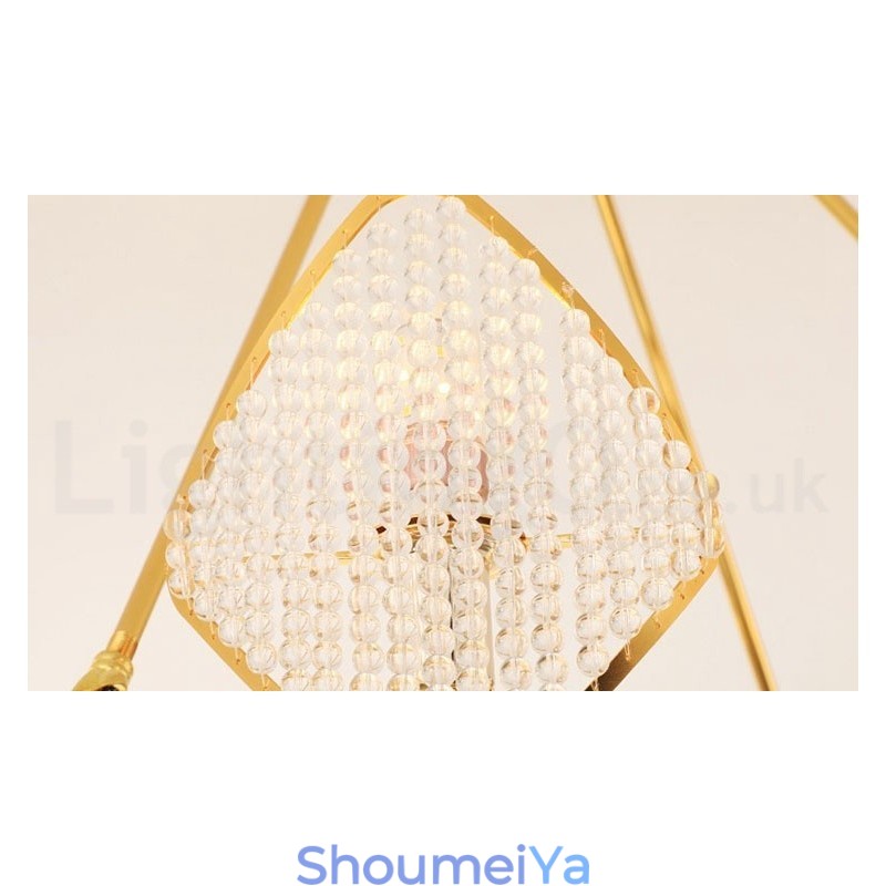 ゴールドポストモダンラグジュアリーラウンドK9クリスタルペンダントシャンデリアライトアクリルシェード展示ホール