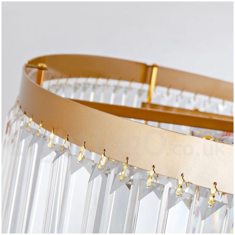 ゴールドポストモダンラグジュアリーラウンドK9クリスタルペンダントシャンデリア展示ホール