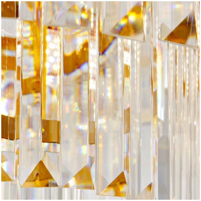 ゴールドポストモダンラグジュアリーラウンドK9クリスタルペンダントシャンデリア展示ホール