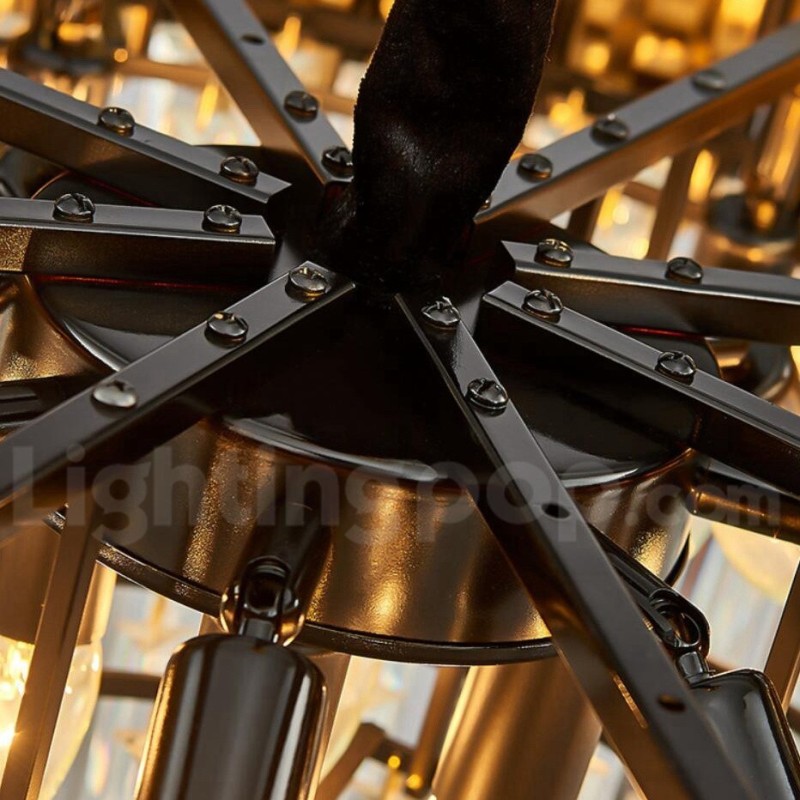 今年の高級ポストモダンゴールドラウンドK9クリスタルペンダントシャンデリア展示ホール