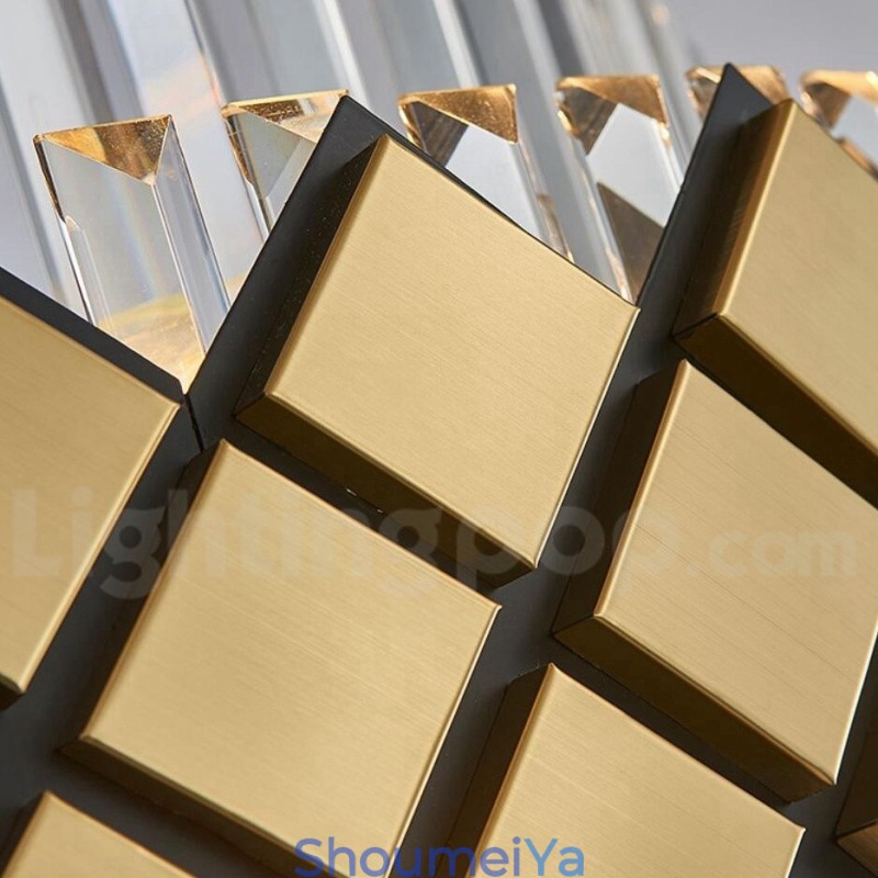 高級モダンゴールドプラスブラックラウンドK9クリスタルペンダントシャンデリア展示ホール